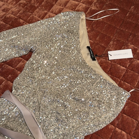 One shoulder long sleeve sequin dress! Brand new! - Picture 2 of 3